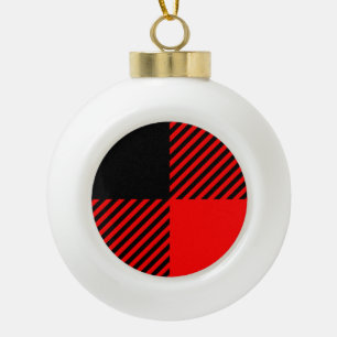 Buffalo Check Red and Black Lumberjack Plaid Decor Ceramic Ball Christmas Ornament