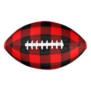 Buffalo Check Red and Black Lumberjack Plaid Decor Football