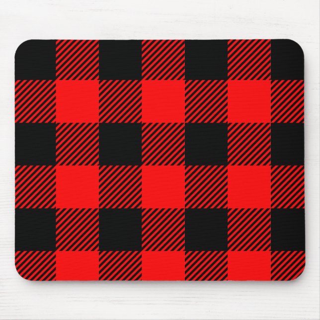 Buffalo Check Red and Black Lumberjack Plaid Decor Mouse Pad (Front)