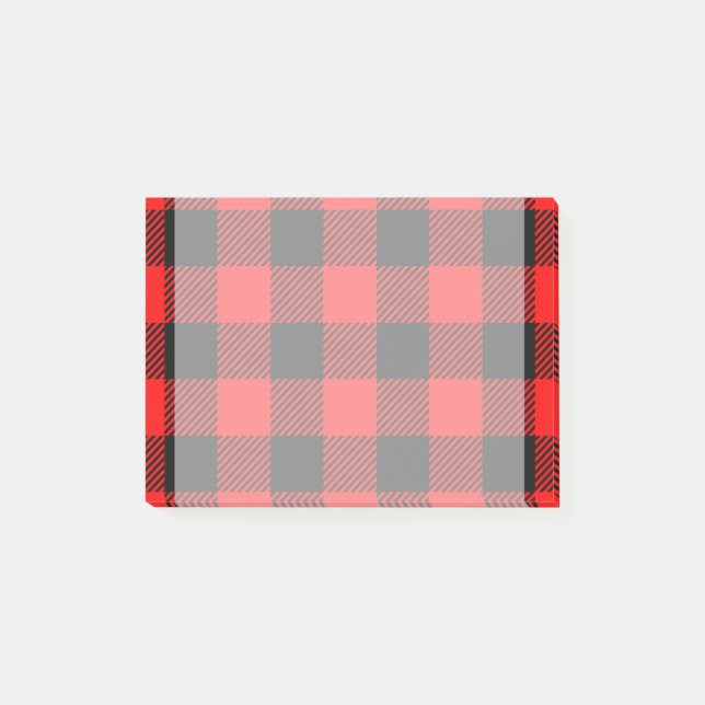 Buffalo Check Red and Black Lumberjack Plaid Decor Post-it Notes (Front)