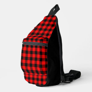 Buffalo Check Red and Black Lumberjack Plaid Decor Sling Bag