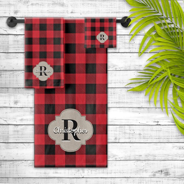 Buffalo Check Rustic Country Farmhouse Chic Bath Towel Set (Creator Uploaded)