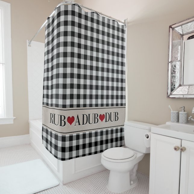 Buffalo Check Rustic Country Shower Curtain (In Situ)