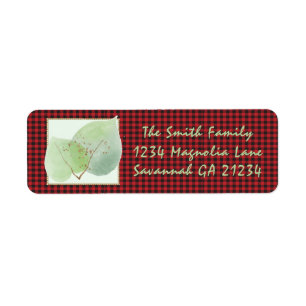 Buffalo Check Script Botanical Address Return  Label