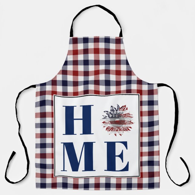 Buffalo check sunflower "Home"  Apron (Front)
