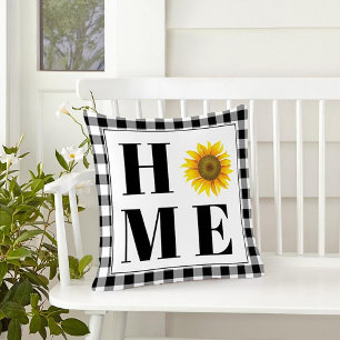 Buffalo check sunflower "Home"  Cushion