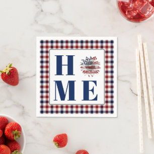 Buffalo check sunflower "Home"  Napkin