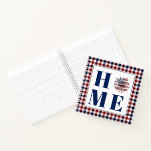 Buffalo check sunflower "Home"  Notebook