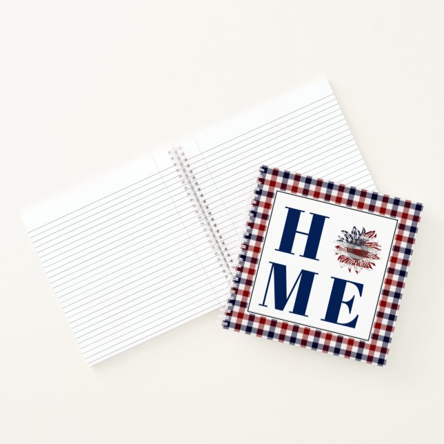 Buffalo check sunflower "Home"  Notebook (Inside)