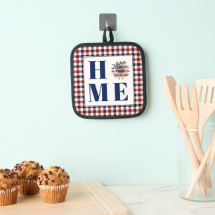 Buffalo check sunflower "Home"  Pot Holder