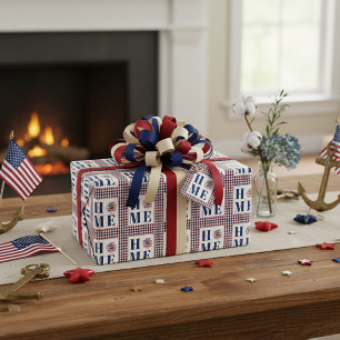 Buffalo check sunflower "Home" Wrapping Paper