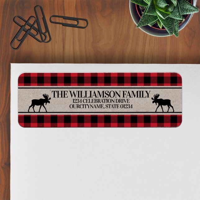 Buffalo Check Woodland Lumberjack Return Address Label (Creator Uploaded)