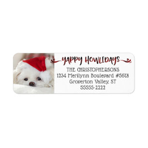 Buffalo Check YAPPY HOWLIDAYS Dog Photo Return Address Label