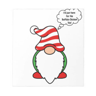 Buffalo Chicken Dip Christmas Gnome Notepad