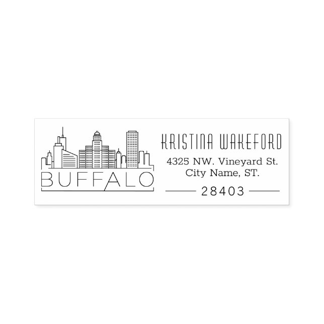 Buffalo City | Custom Address Self-inking Stamp (Design)