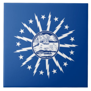 Buffalo city flag ceramic tile