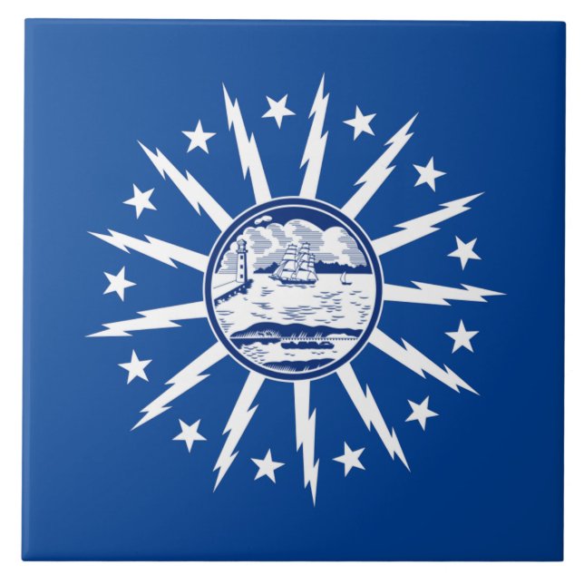 Buffalo city flag ceramic tile (Front)