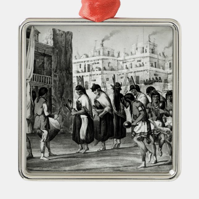 Buffalo Dance at Pueblo de Zuni Metal Tree Decoration (Front)