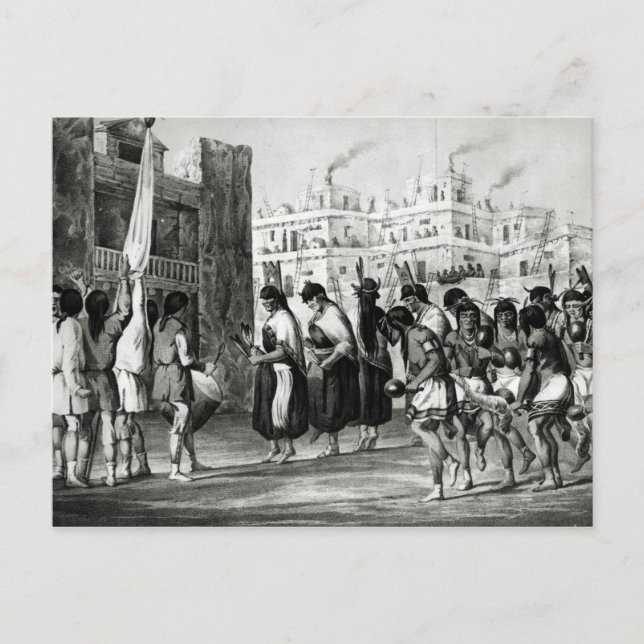 Buffalo Dance at Pueblo de Zuni Postcard (Front)