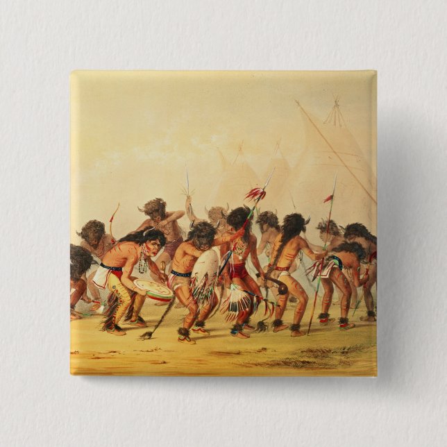 Buffalo Dance, c.1832 15 Cm Square Badge (Front)