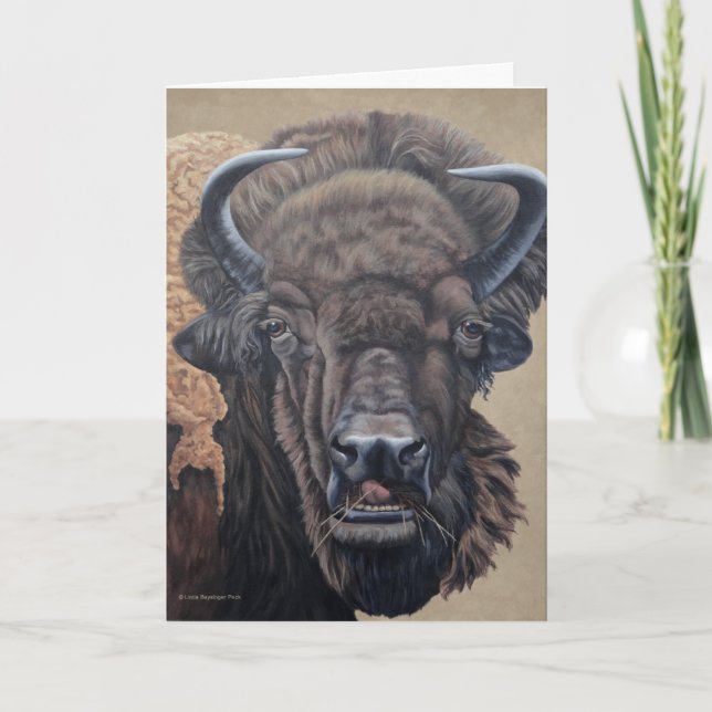 Buffalo Eating Card (Front)