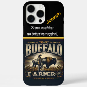 Buffalo Farmer Stands Proud in Golden Fields iPhone 16 Pro Max Case