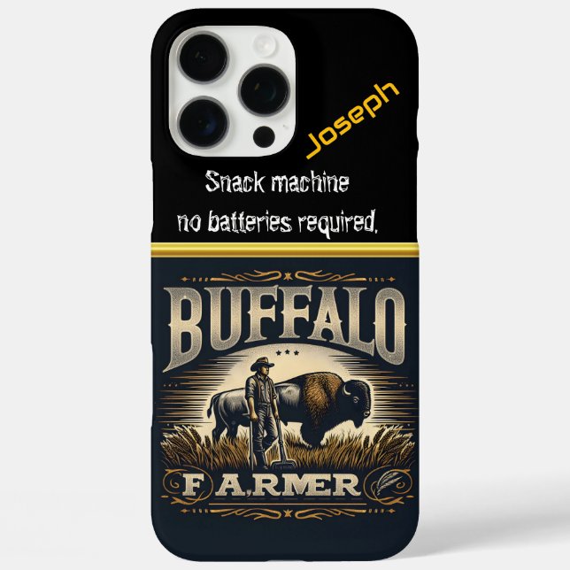 Buffalo Farmer Stands Proud in Golden Fields Case-Mate iPhone Case (Back)