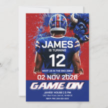 Buffalo Football Birthday Invitation