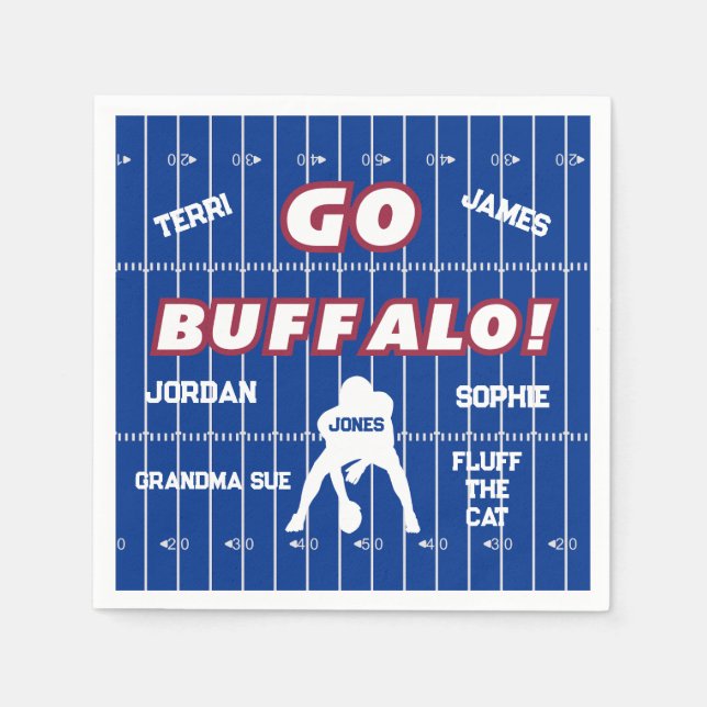 Buffalo Football Family Paper Napkin (Front)