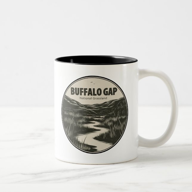Buffalo Gap National Grassland Stream Two-Tone Coffee Mug (Right)