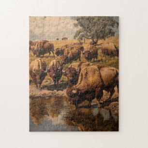 Buffalo Gathering: A Tranquil Puzzle