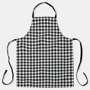 Buffalo Gingham Black And White Check Plaid Apron