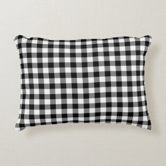 Buffalo Gingham Black And White Check Plaid Decorative Cushion