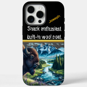 Buffalo Grazing by a Serene Stream iPhone 16 Pro Max Case