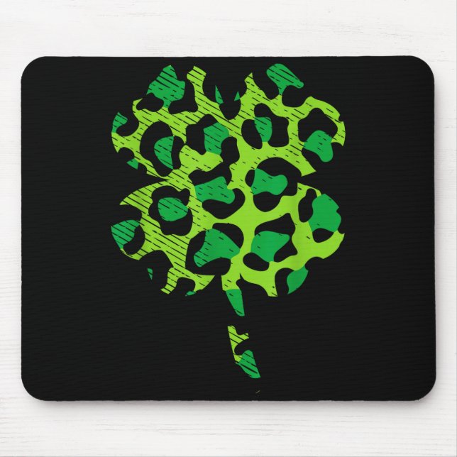 Buffalo Green Leopard Plaid Shamrock Cool St Patri Mouse Pad (Front)