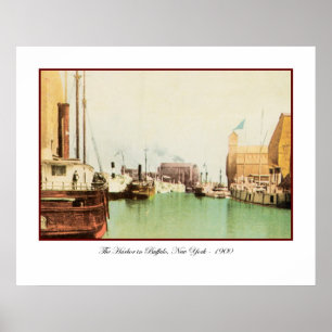 Buffalo Harbour Vintage Print