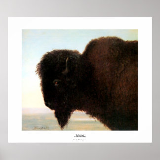 Buffalo Head art Albert Bierstadt bison painting Poster