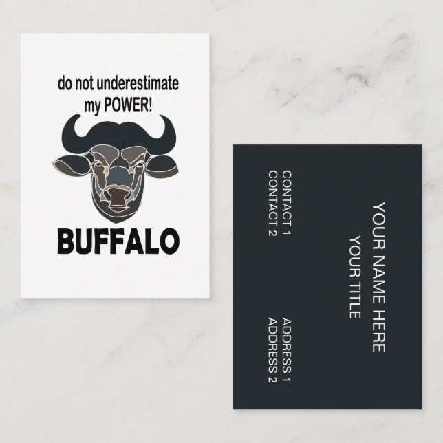 Buffalo Head Bison Animal Buffalo Business Card (Front/Back)
