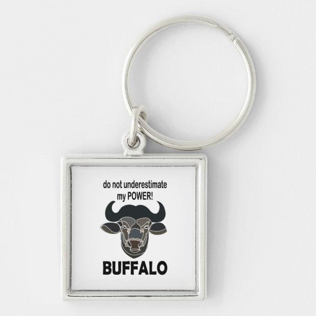 Buffalo Head Bison Animal Buffalo Key Ring (Front)