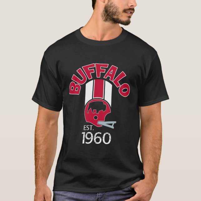 Buffalo Helmet Stripe Varsity Style Retro 1960 Foo T-Shirt (Front)