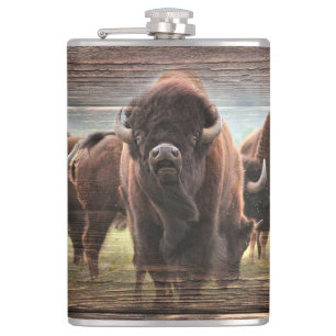 Buffalo Herd Hip Flask