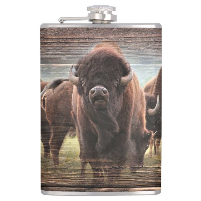 Buffalo Herd Hip Flask (Front)