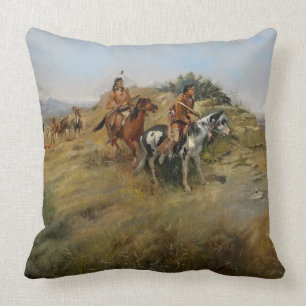 Buffalo Hunt, 1891 (oil on canvas) Cushion