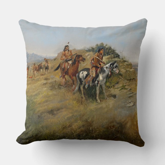 Buffalo Hunt, 1891 (oil on canvas) Cushion (Front)