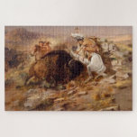Buffalo Hunt Native American Hunters C M Russell Jigsaw Puzzle<br><div class="desc">Buffalo Hunt Native American Hunters C M Russell jigsaw puzzle</div>