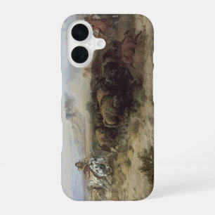 Buffalo Hunt No. 26 by CM Russell, Vintage Indians iPhone 16 Case