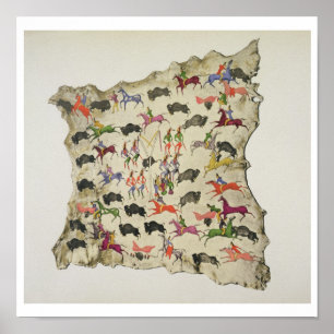Buffalo hunt (pigment on elk-skin) poster