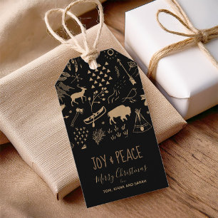 Buffalo Kraft Paper Joy & Peace ID599 Gift Tags