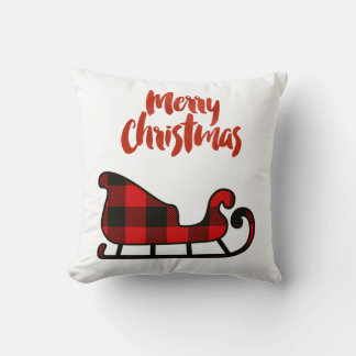Buffalo Lumberjack Plaid Merry Christmas Pillow
