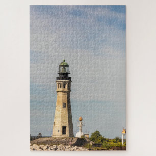Buffalo Main and North Breakwater Lighthouses Jigsaw Puzzle
